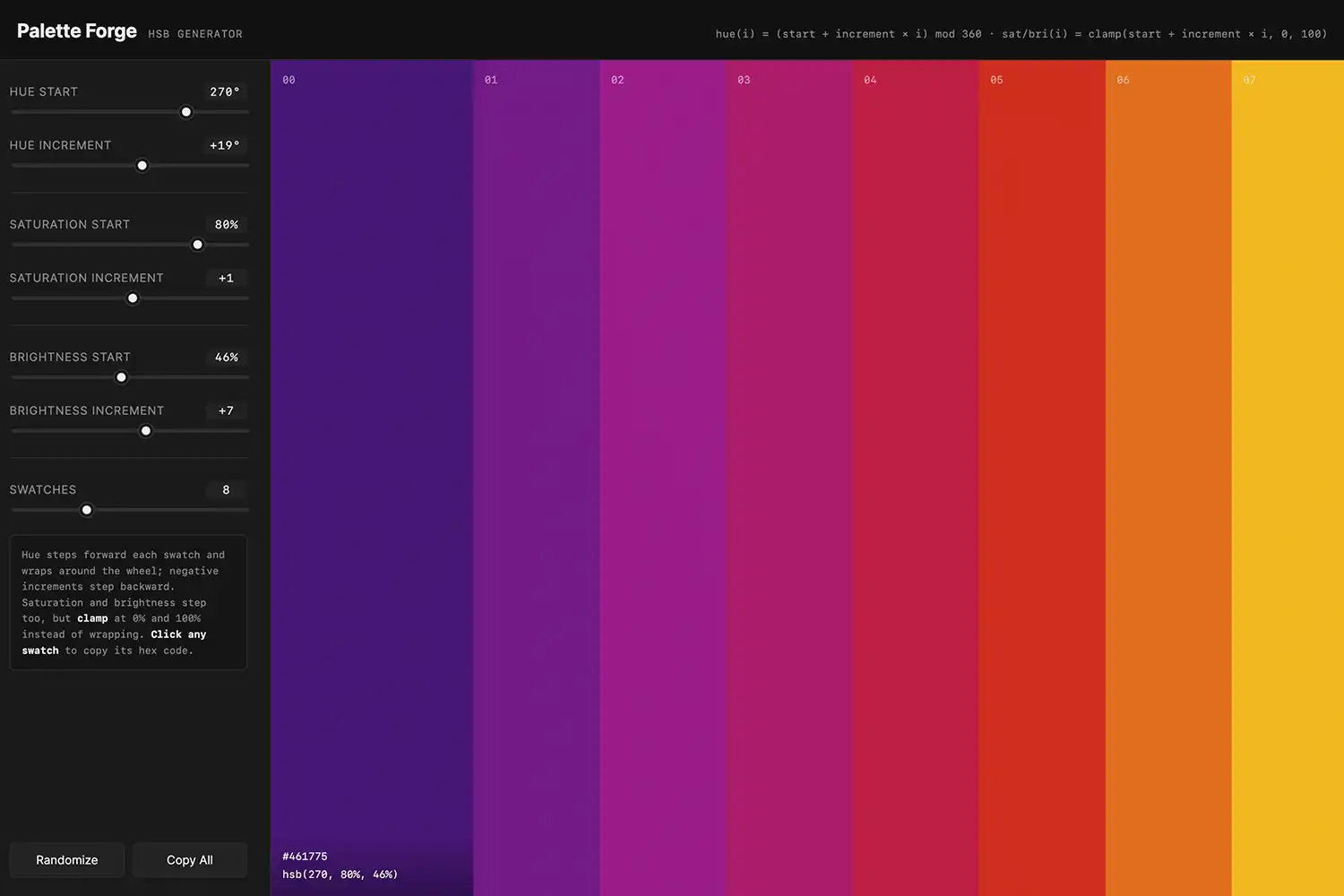 Palette Forge experiment thumbnail