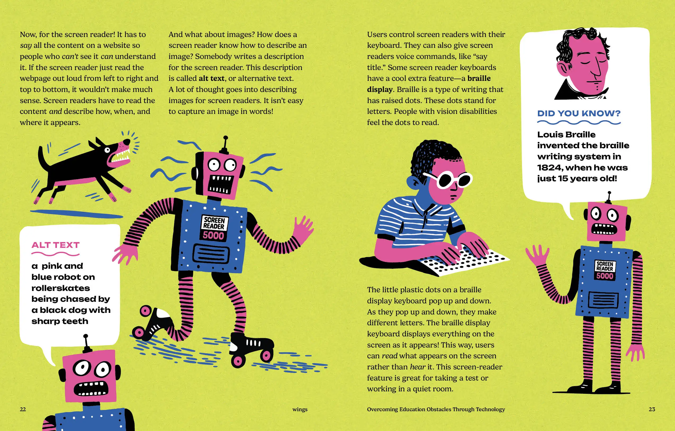 Imagine Learning Wings magazine spread